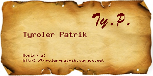 Tyroler Patrik névjegykártya